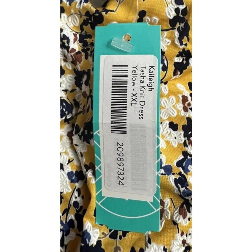 NWT Kaileigh Tasha Womens Yellow Floral Knit Casual Sleeveless Dress Size 2XL - Picture 9 of 11
